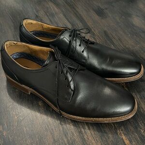 New Florsheim Black Plain Toe Lace-Up Leather size 10M